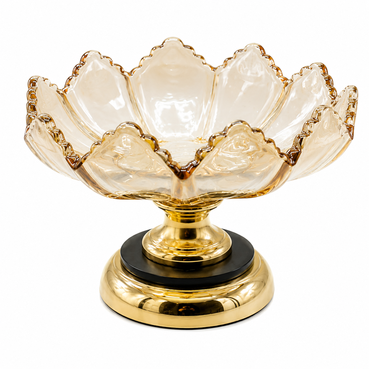 Frutero de Cristal con Base Dorada – SHIRO Germany